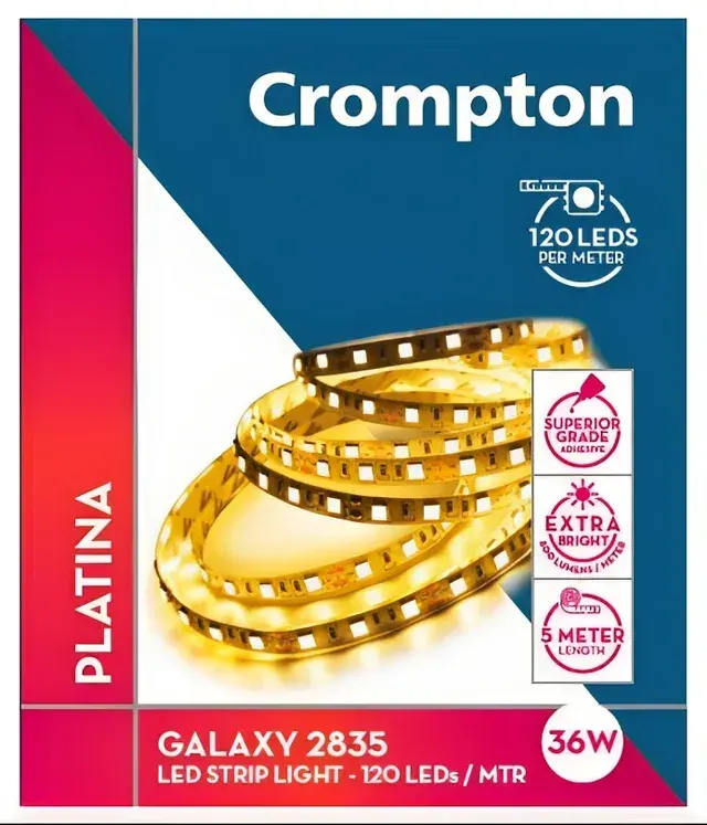 Crompton 36W Galaxy Strip 120 LED/Mtr, 12V DC (5Mtr-Roll)