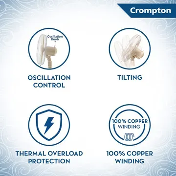 Crompton  Wave Plus ( White ) TABLE FAN