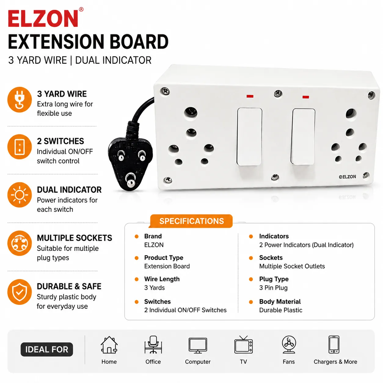 DOUBLE 6/16A SS COMBINED BOX WITH INDICATOR & JUNCTION BOX 240V-AC ONLY — view 2