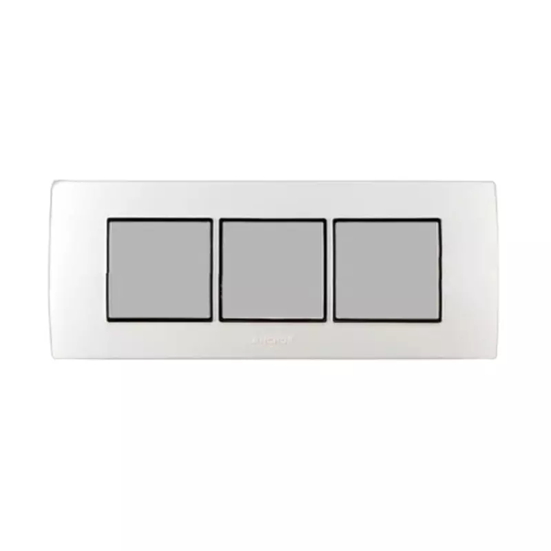 Gina ,6 module plate  Anchor penta [65806] white with silver chrome