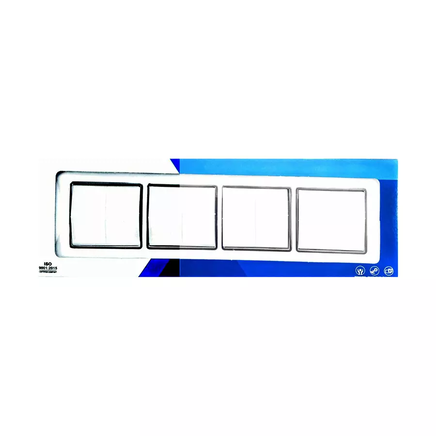 Gina ,8 module Horizontal plate  Anchor penta [65808] white with silver chrome