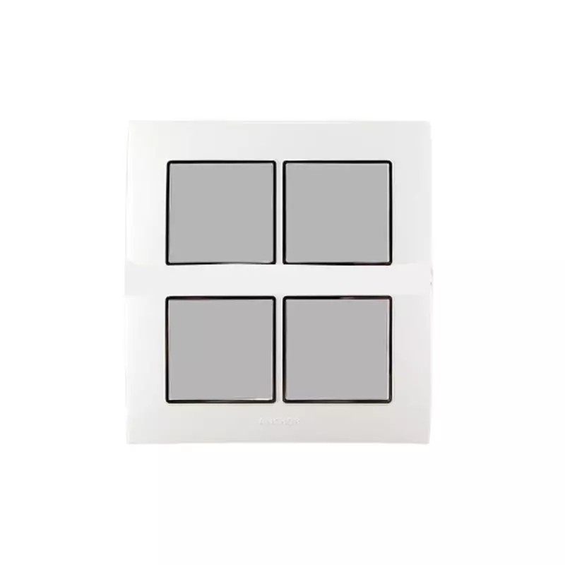 Gina ,8 module vertical plate  Anchor penta [65888] white with silver chrome